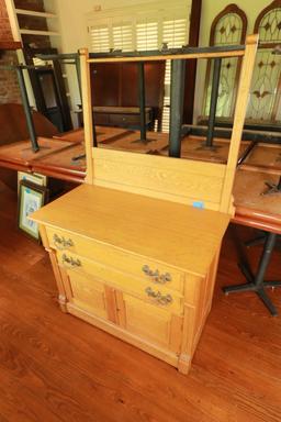 Victorian Oak Washstand with Towel Bar