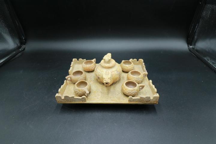 Vietnamese Carved Stone Tea Set