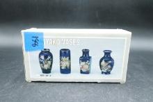 4 Asian Vases in Box