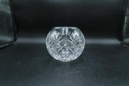 Signed Atlantis Crystal Rose Bowl