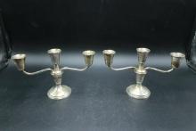 Pair of Weighted Sterling Silver Candleholders