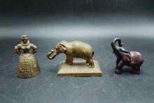 3 Brass Figurines