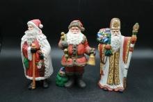 3 Santa Figurines
