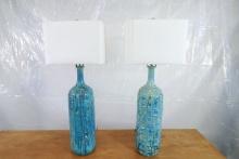 Pair of Blue Decoratice Vase Lamps