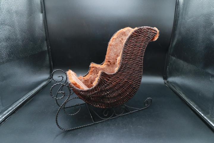 Decorative Metal And Wicker Sled