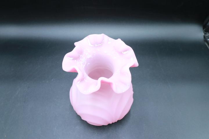 Pink Custard Glass Vase
