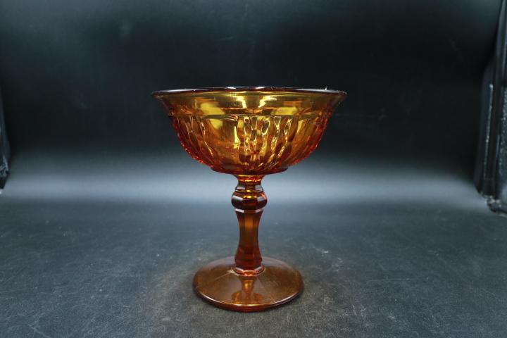 Amber Glass Compote
