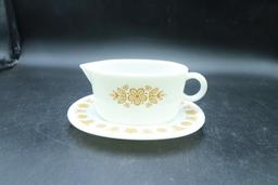 Pyrex Gravy Boat And Tray