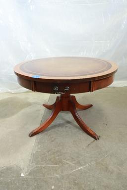 Duncan Phyfe Style Leather Top End Table