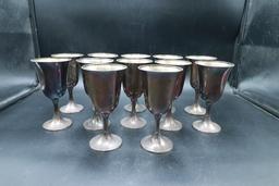 12 Gorham Sterling Silver Goblets