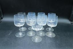 9 Signed Crystal Goblets