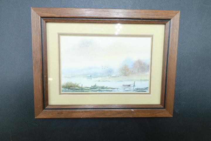 Small Watercolor In Walnut Frame