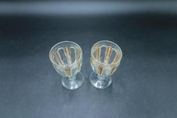 Pair Gold Trimmed Victorian Cordials