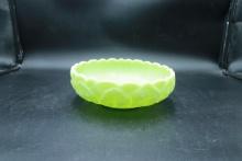 Green Fenton Custard Glass Bowl