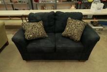 Black Suede Love Seat