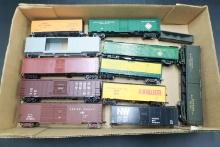 Box of Assorted Model Train Cars