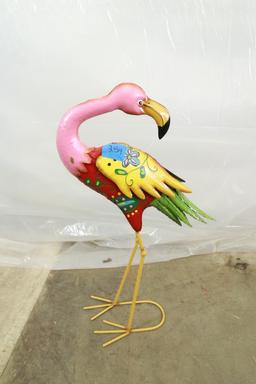 Metal Yard Art Flamingo