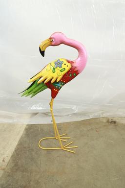 Metal Yard Art Flamingo