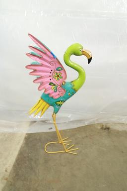 Metal Yard Art Flamingo