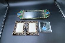 Mirrored Tray, 2 Frames & Mirror