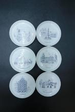 6 Dresden Porcelain Coasters