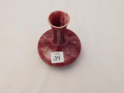 PILKINGTON ROYAL LANCASTRIAN POTTERY BUD VASE RED & WHITE MEASURES 6" TALL