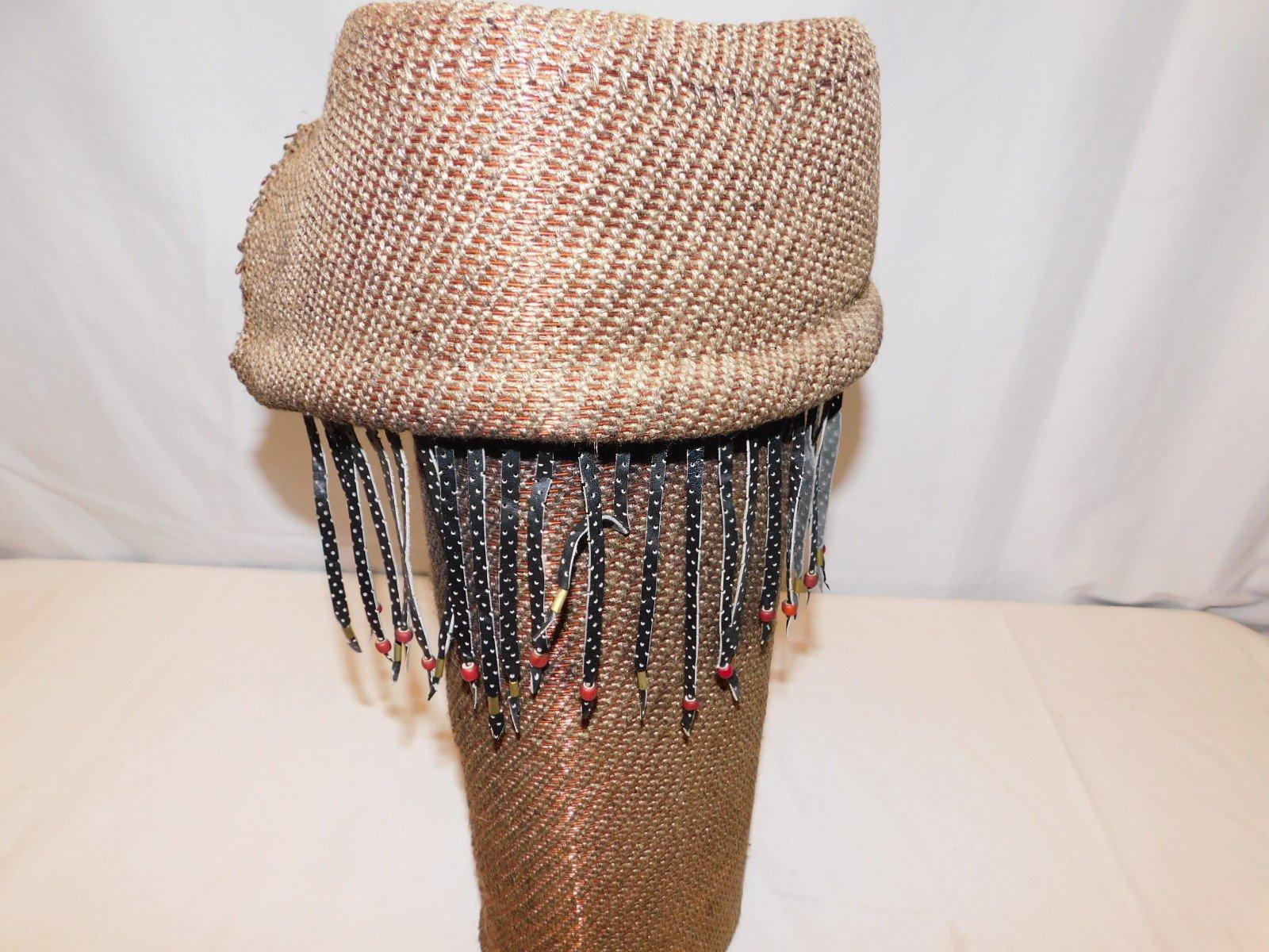 QUIVER BASKET WOVEN WITH WIRE BRITISH AFRICA EST. 1957 MEDALIAN, APPROX 19"