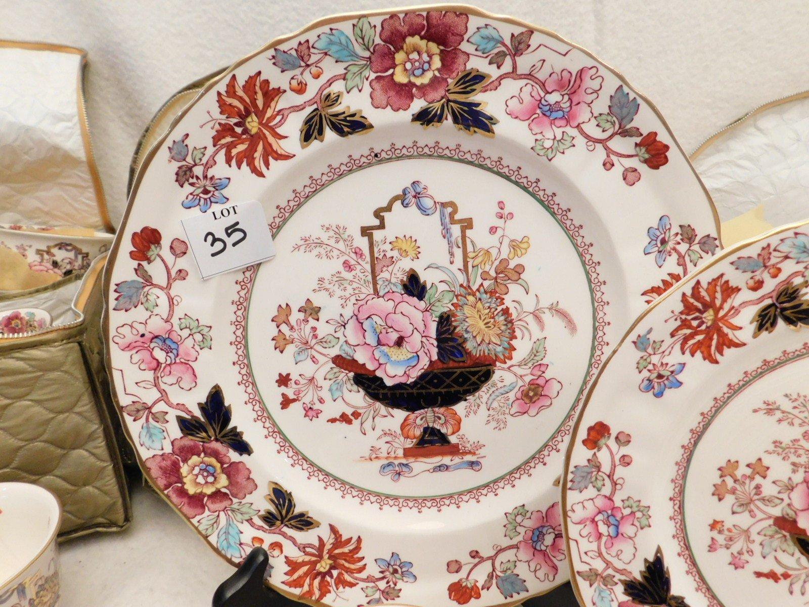 DINNERWARE:  MASON'S IRONSTONE DINNERWARE "BROCADE" PATTERN , SERVICE FOR 1