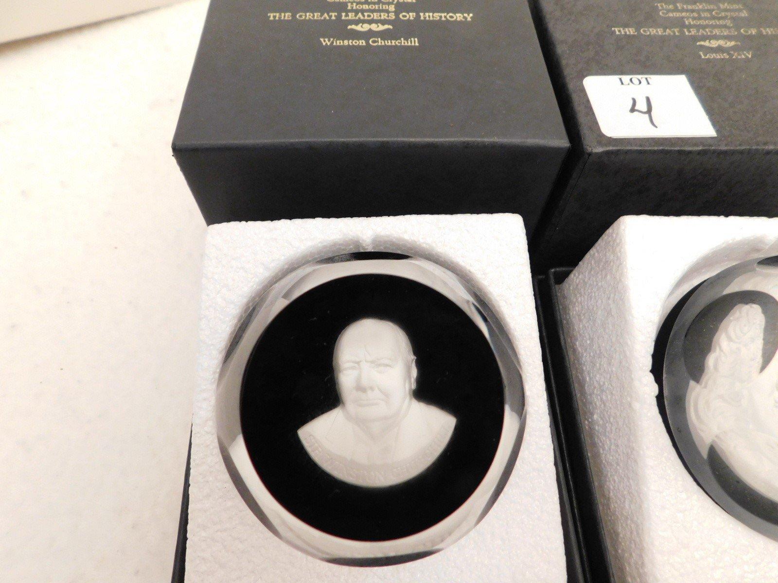 CAMEOS IN CRYSTAL BY FRANKLIN MINT, HONORING THE GREAT LEADERS OF HISTORY,