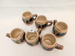 6 MUGS WITH ANIMAL DESIGNS 4" TALL