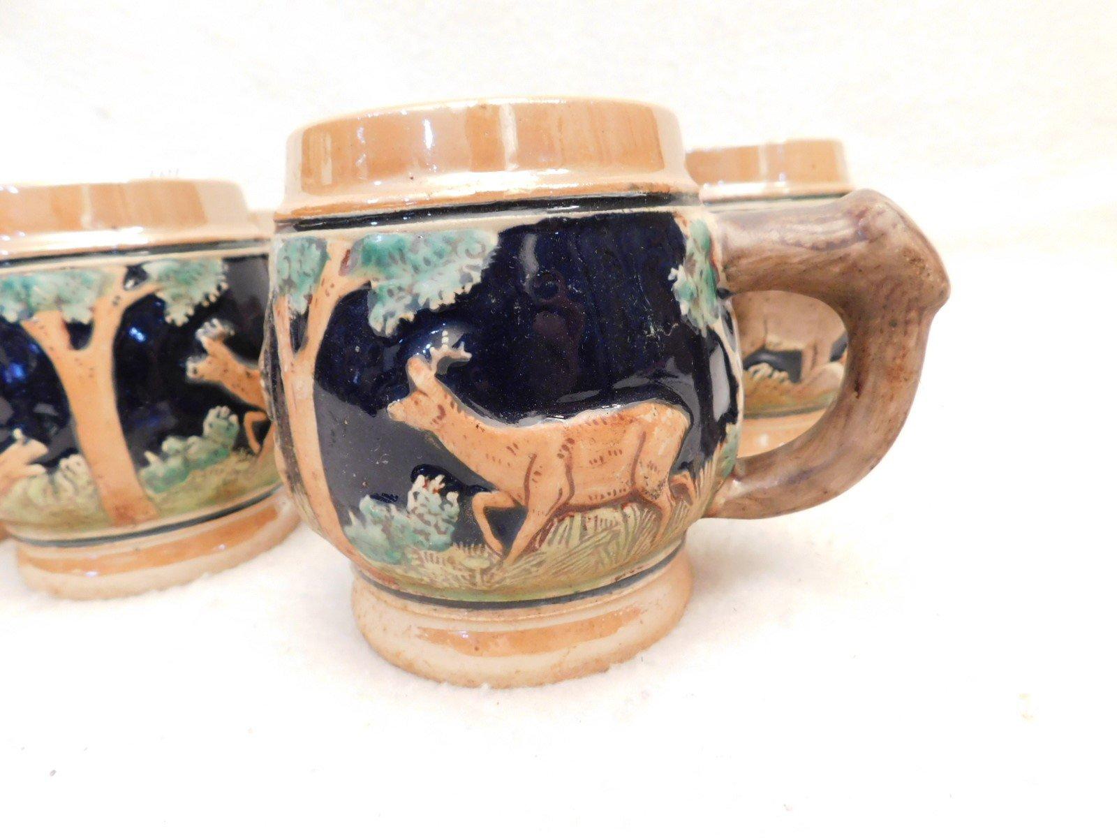 6 MUGS WITH ANIMAL DESIGNS 4" TALL