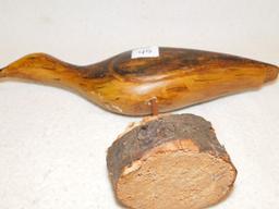 CARVED BIRD,WOODEN, MEASURES 9" TALL X 18" WIDE,