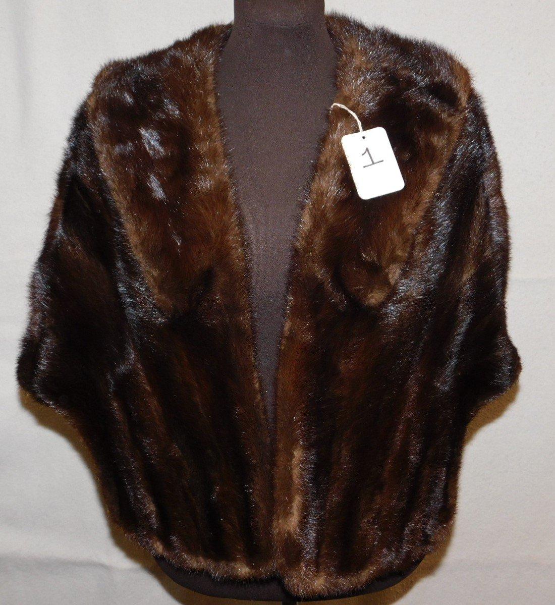 CAPE:  VINTAGE FUR, KAUFMANN'S PITTSBURGH, MOMOGRAMMED ON INTERIOR