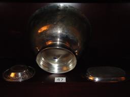 REED & BARTON PUNCH BOWL, 8" AROUND & 14" TALL, SILVER-PLATE SERVING DISH,