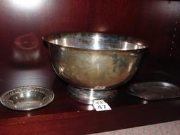 REED & BARTON PUNCH BOWL, 8" AROUND & 14" TALL, SILVER-PLATE SERVING DISH,