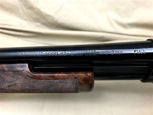 Winchester Model 42 SN#11295 Full Choke 26" full choke barrel double diamond checkering.