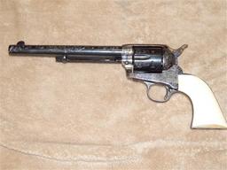 COLT SINGLE ACTION ARMY, FIRST GENERATION MADE IN 1901, 7 1/2" BARREL, FULLY ENGRAVED, SN214729