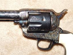 COLT SINGLE ACTION ARMY, FIRST GENERATION MADE IN 1901, 7 1/2" BARREL, FULLY ENGRAVED, SN214729