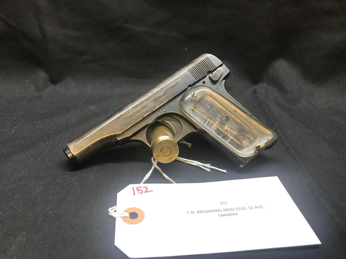 F.N. BROWNING MOD 1910, 32 ACP, SN#4094