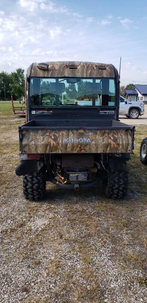 Kubota RTV 1100 Diesel UTV, 494 hr., hyd bed, power steer, cab, A/C, heat, front & rear hydraulics,