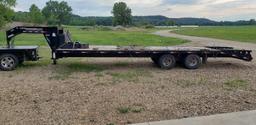 2012 Trailerman Hired Hand 32' Gooseneck flatbed trailer, 10,000# dual tandem axles, dove tail,