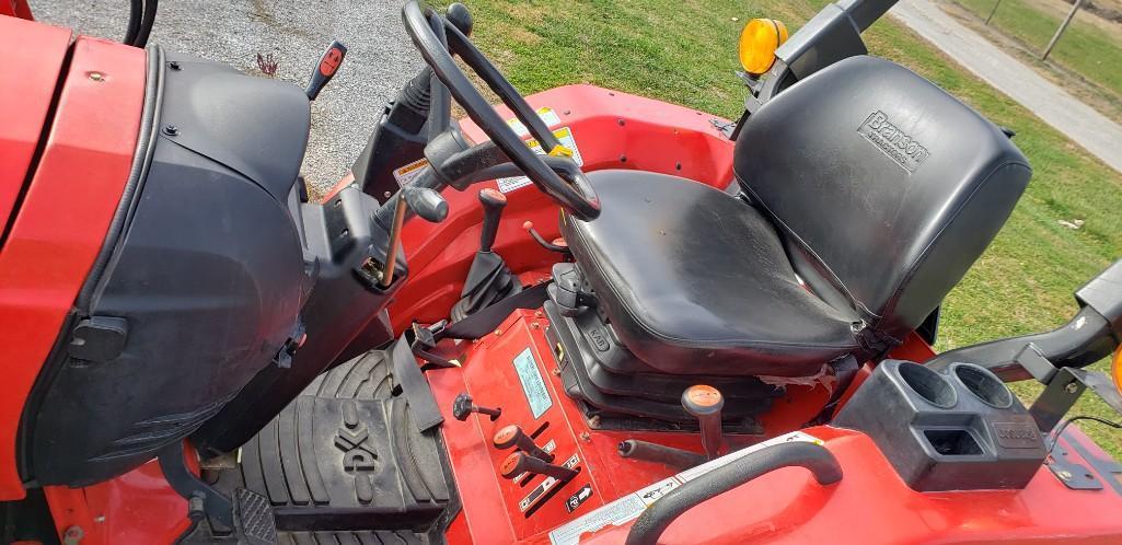 2015 BRANSON 4520R DIESEL TRACTOR WITH BRANSON BL25R LOADER, MFWD, 470 HRS, ROPS, 3 PT, 540 PTO