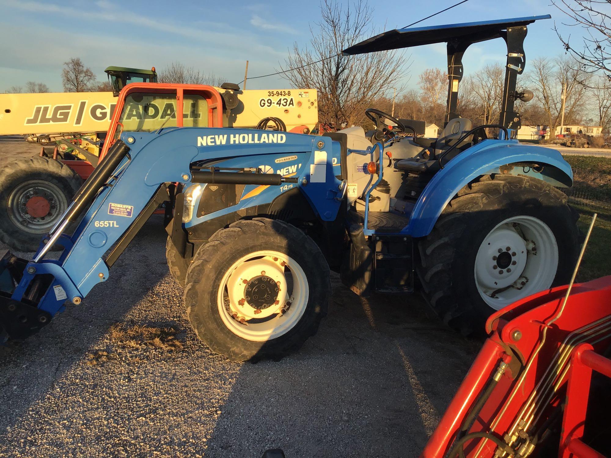 2012 NH T4-75 TRACTOR 1085 HRS w 655TL LOADER