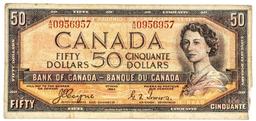 1954 Canada $50 Banknote - Devil's Face - Coyne-Towers
