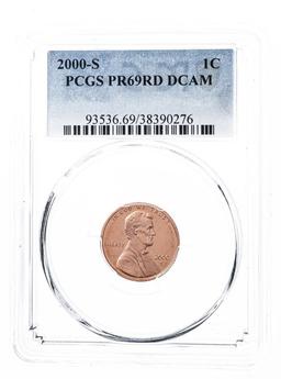 USA 2000-S 1 Cent PCGS PR69RD DCAM