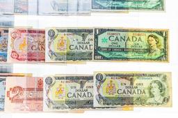 Vintage Canadian Banknote Collection in sleeves $1/$2/$5/$10/$20/$50 (Total Face Value = $400)