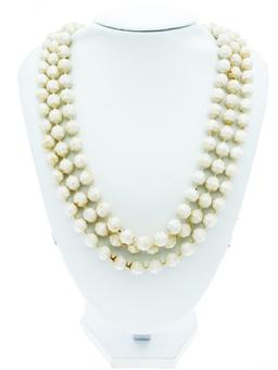 Strand White Color Beads 64" Necklace