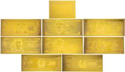 USA Collection - 24kt Gold Leaf Replica Notes in Currency Album.