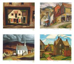 A.J. Casson 1898-1992 - Group of Seven Artist - Superior Country Art Folio of 4 Images 12x13",
