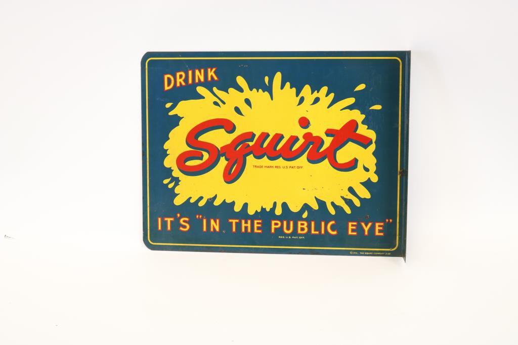 Drink Squirt Tin Flange Sign